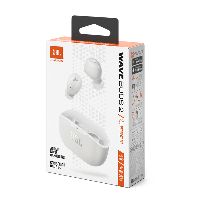 JBL Wave Buds 2 - White - True Wireless Noise Cancelling Earbuds - Detailshot 15 image number null